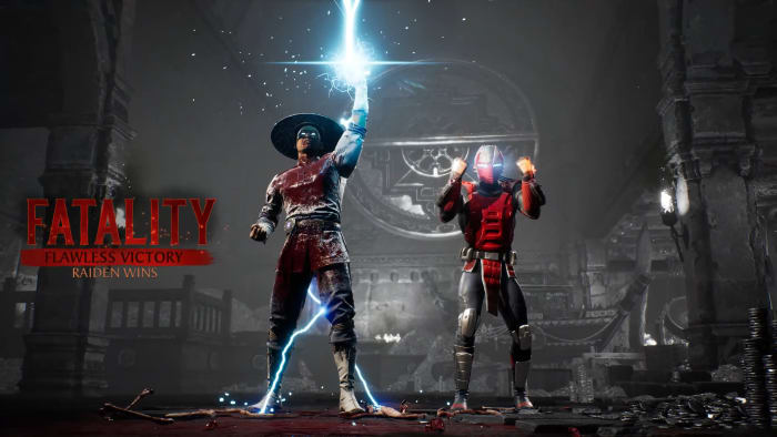 Raiden fatality victory screen in MK1